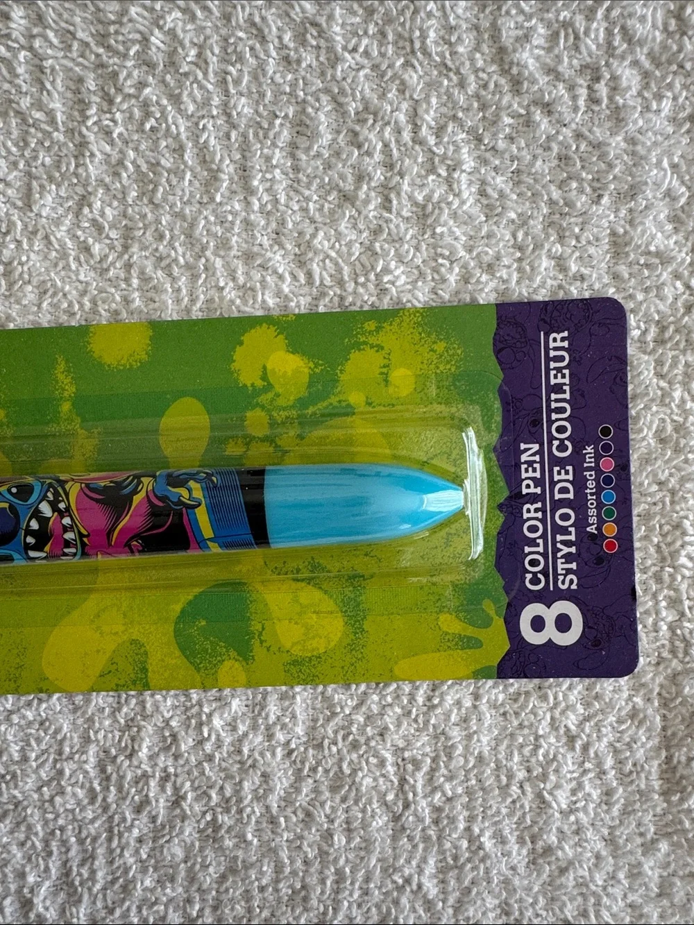 Disney Stitch 8-Color Multi Pen - Light Blue with Pink Accent
